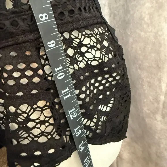 Black XL Cutout Crochet One-Piece Swimsuit with Tie Back and lace look NWT - Picture 12 of 12